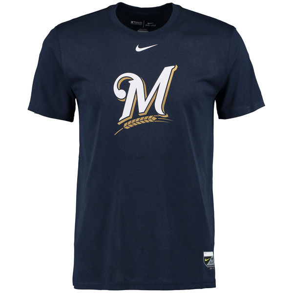 MLB Men Milwaukee Brewers Nike Authentic Collection Legend Logo 1.5 Performance TShirt  Navy->->Sports Accessory